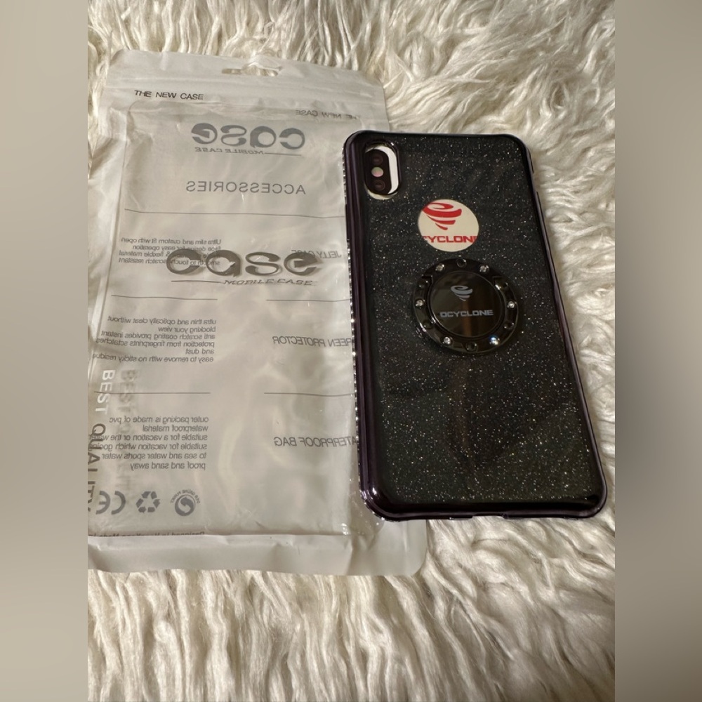 New Black Sparkly Ring Holder iPhone X Holder Phone 📱 Case